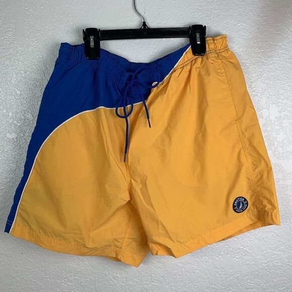 Nautica Size XL Blue and Yellow Swim TRUNKS - Picture 1 of 4